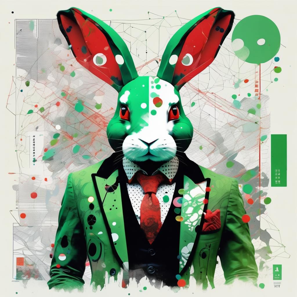 Adorable Anthropomorphic Rabbit with Googly Eyes