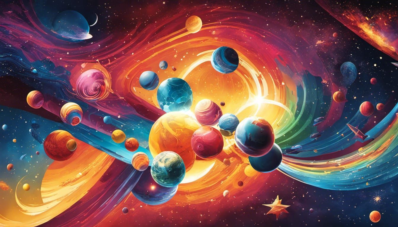 Cosmic Bridge: Interconnected Beings in Graffiti Art