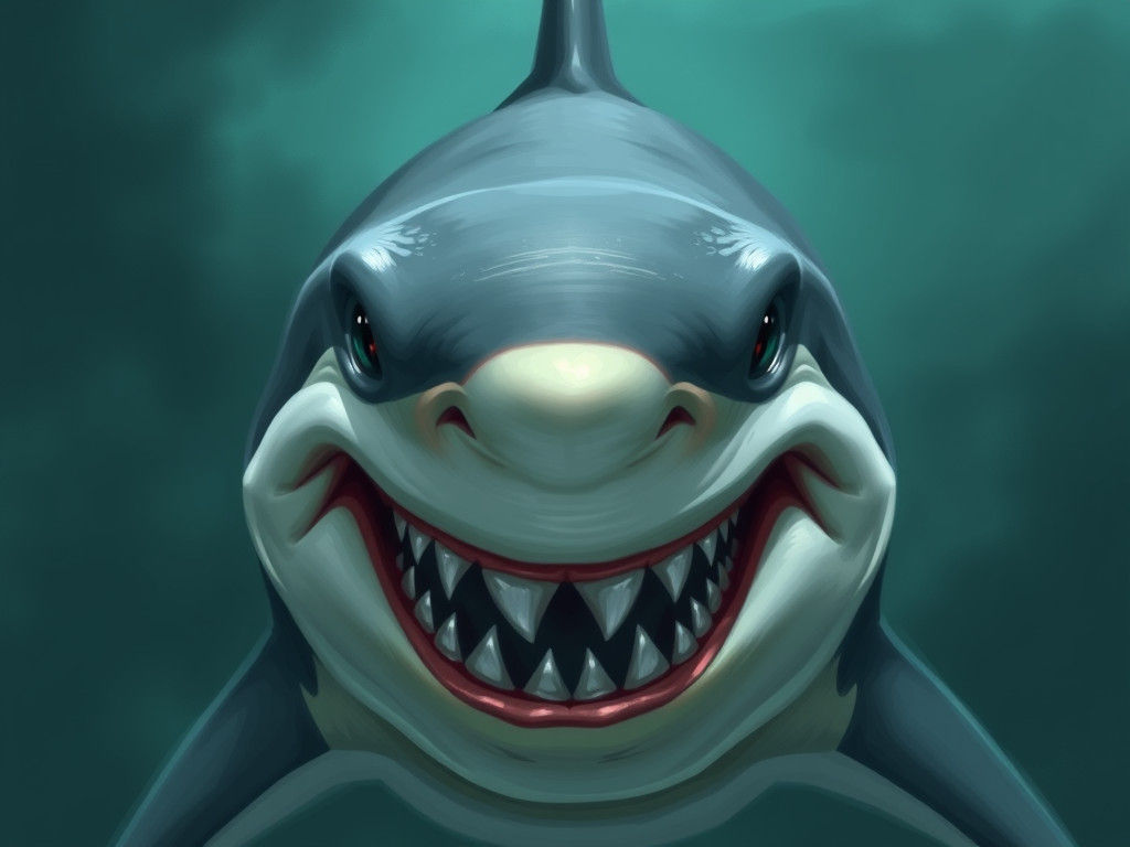 Shark's Mocking Smile: A Digital Painting