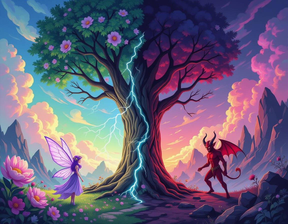 Divided Tree: Fairy and Imp Worlds