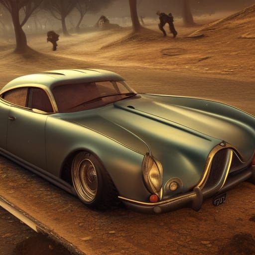 Vintage Cars in Detailed Matte Painting