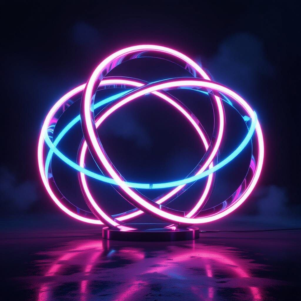 Glowing Neon Loop in Abstract 3D Render