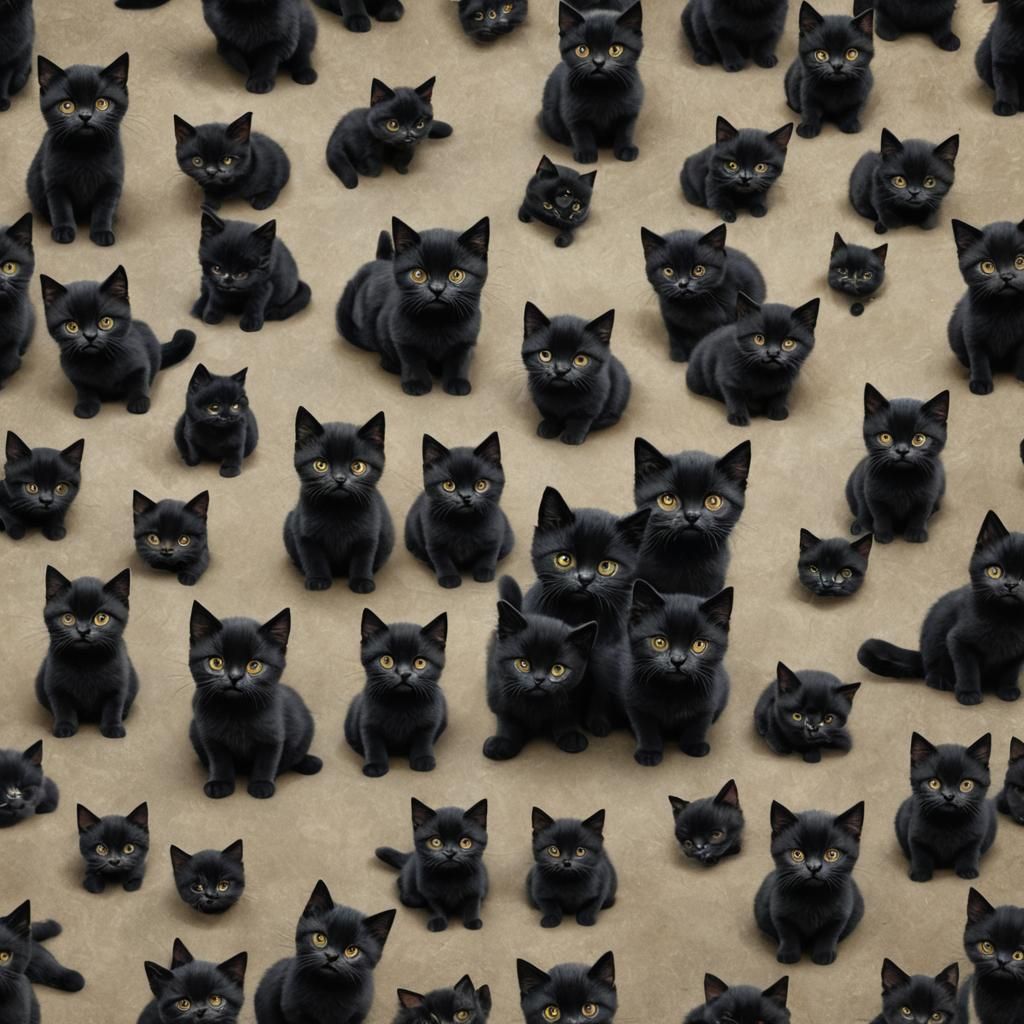 Hyperrealistic Image of an Ultra Cute Black Kitten