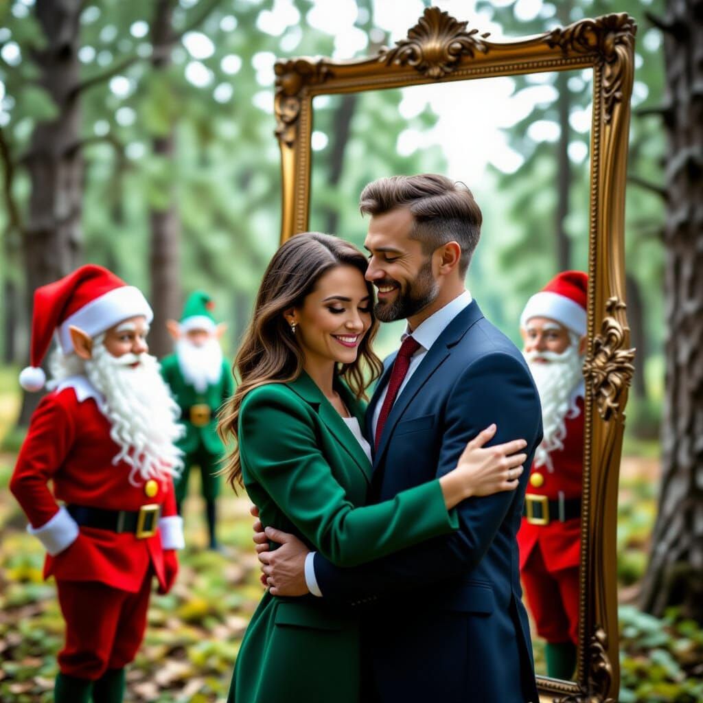 Embarrassed CEOs Discovered by Elves in Forest Mirror