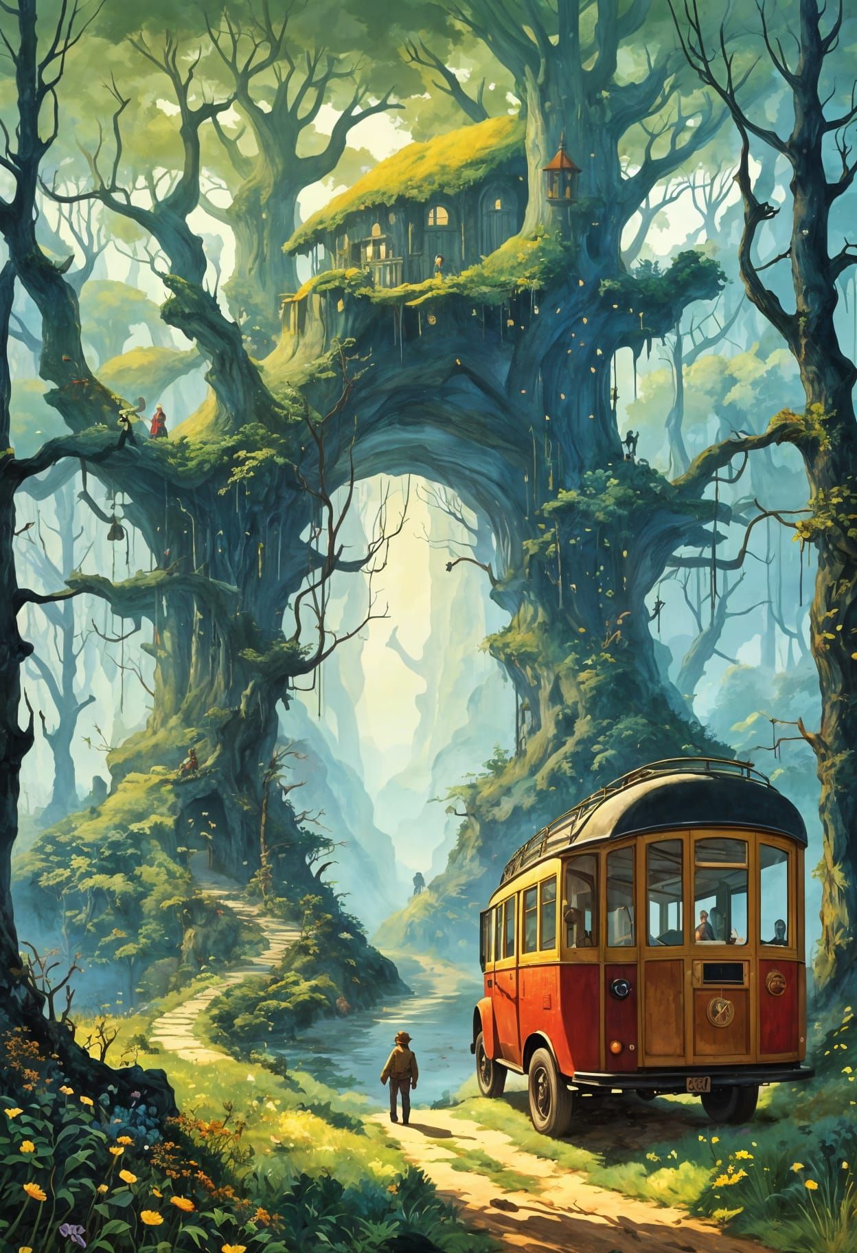 Romantic Landscape in Whimsical Sci-Fi Style