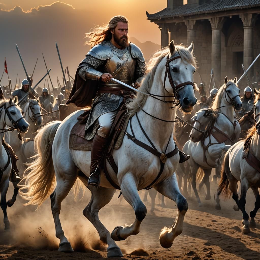 Attila the Hun Attacks at Sunset