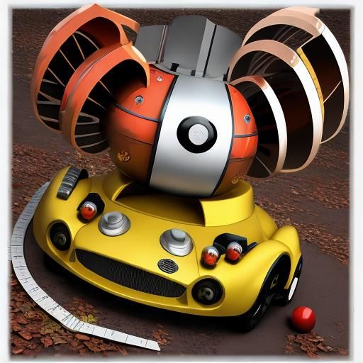 Surreal Mechanical Contraption with Gears and Springs
