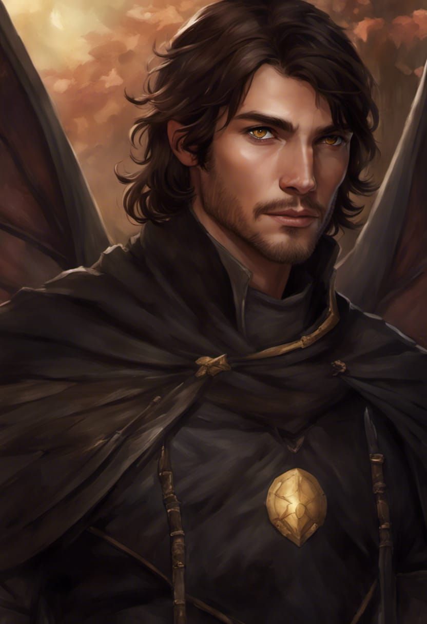 Handsome Faerie Warrior with Bat Wings