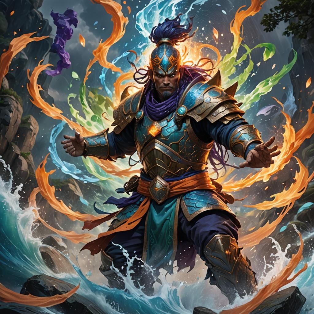 Elemental Warrior in a Greg Rutkowski Style