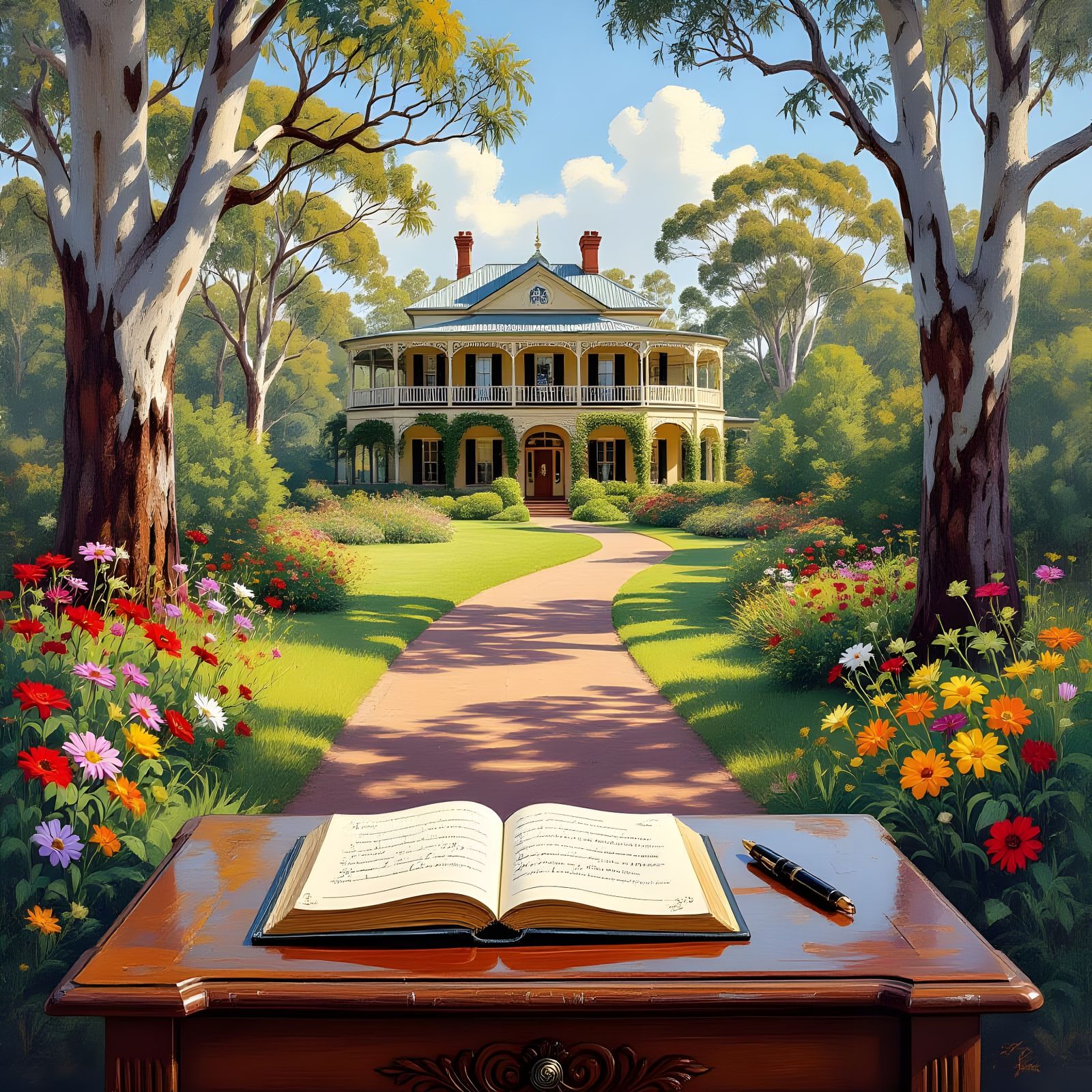 Australian Mansion Guestbook in Fantasy Style