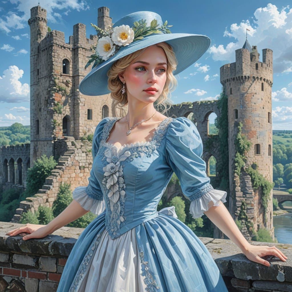 Victorian Lady at Montclair Castle Ruins