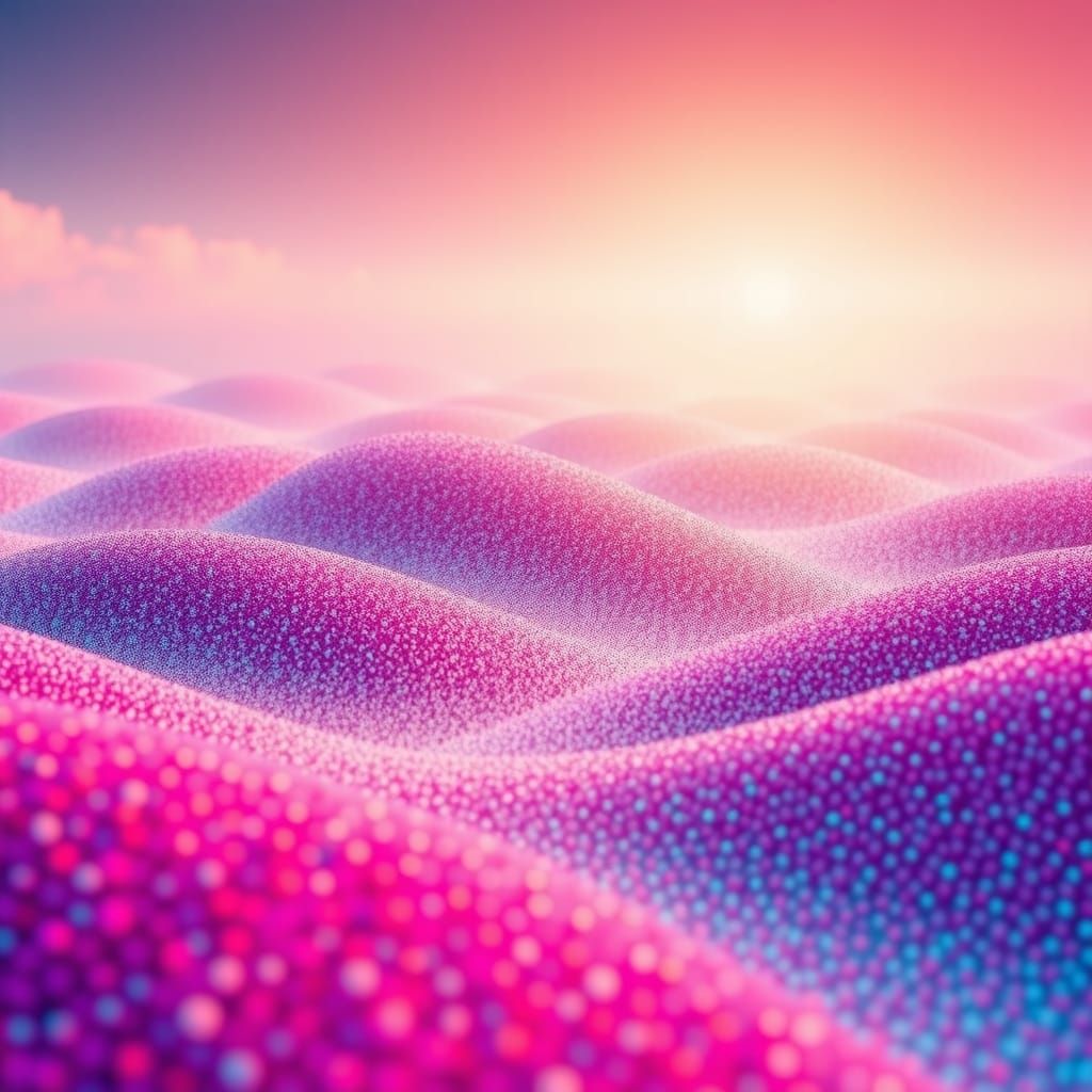 Colorful Pointillist Landscape in 8K Resolution