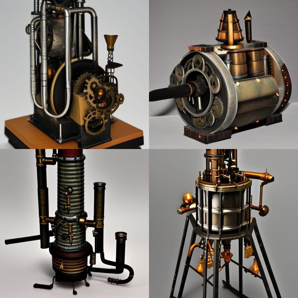 Steampunk Rocket with Coal Furnace Engine