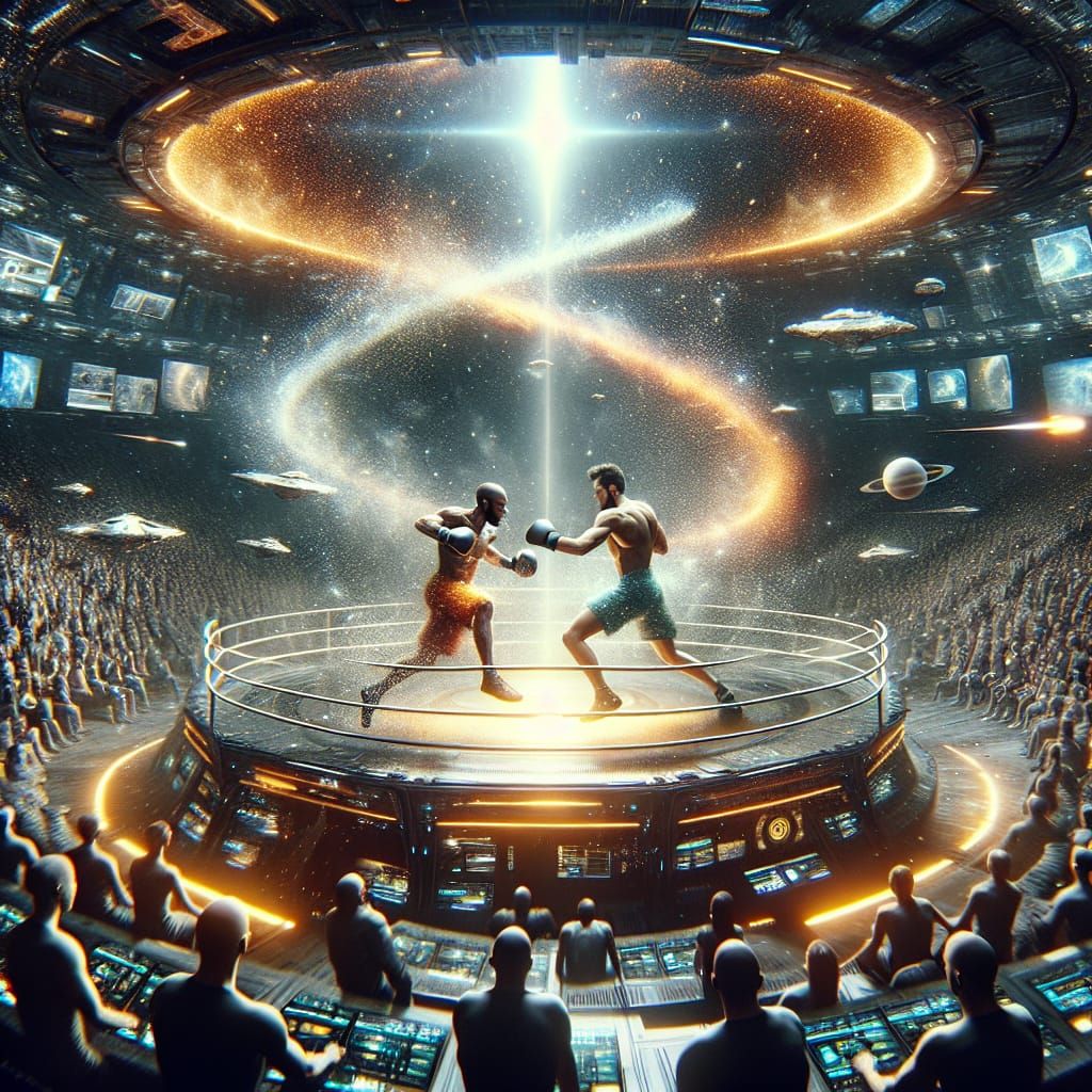 Futuristic boxing match