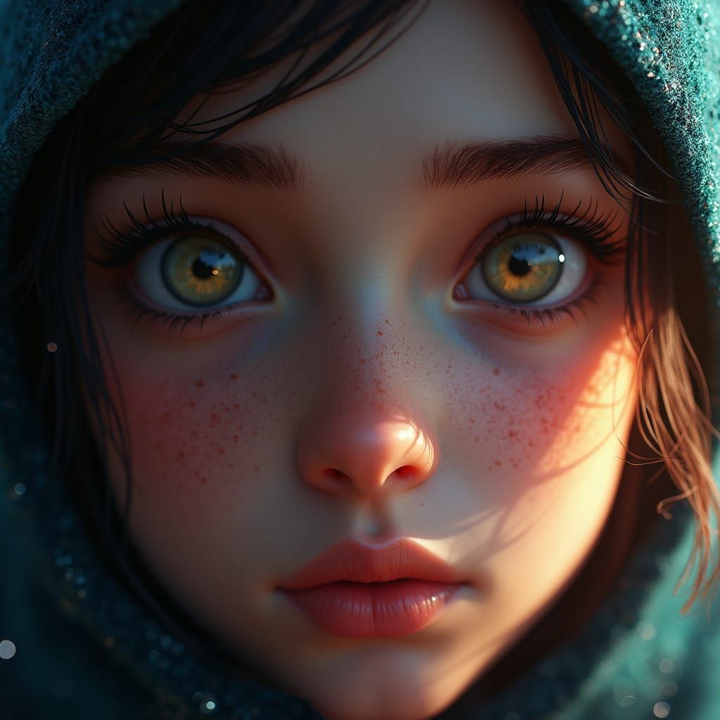 Intimate Portrait of Elegance with Realistic Details