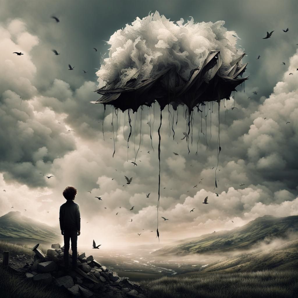 Dramatic Sky with Silhouetted Figures