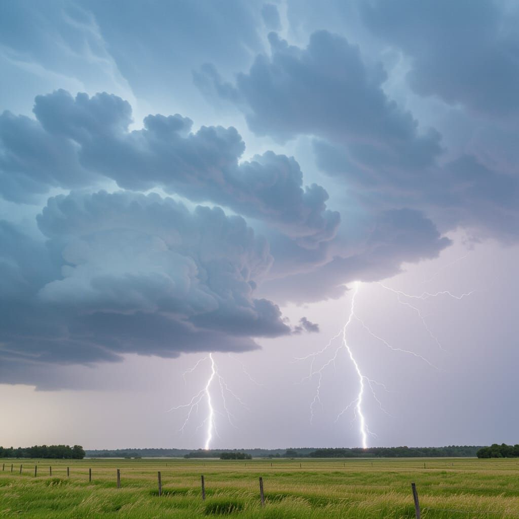 Dramatic Thunderstorms Gathering Power