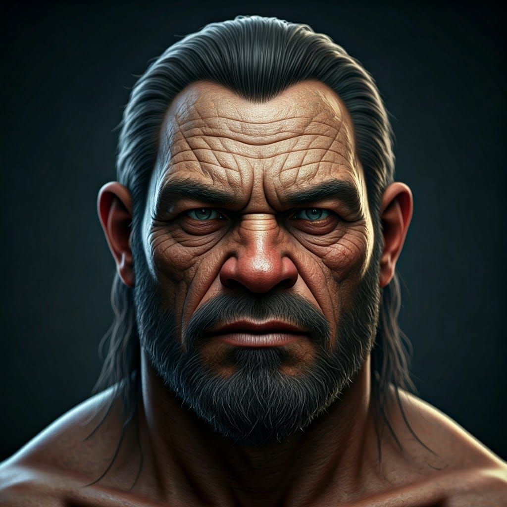 Sculpted Clay Male Figure with Earthy Textures