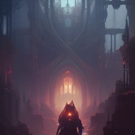 Dark Fantasy Chapel in Hyperdetailed Digital Art