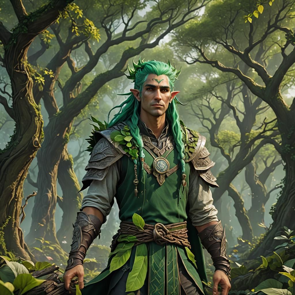 Eladrin Moon Druid in Detailed Matte Painting