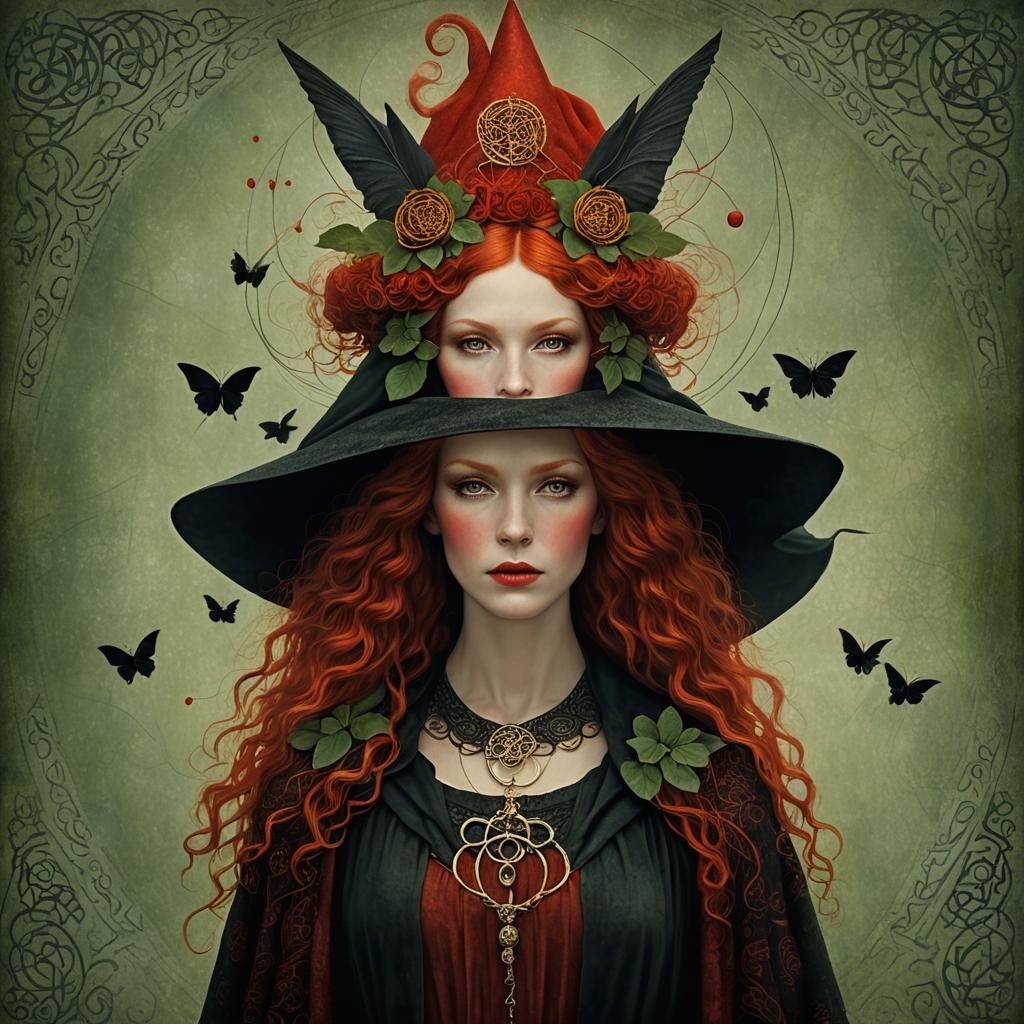 Celtic Witch Portrait in Digital Fantasy Style