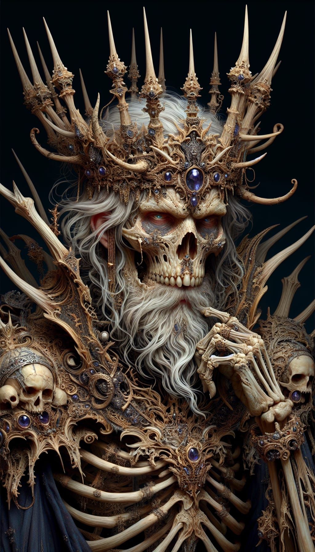 Zombie King Portrait in Aetherpunk Style