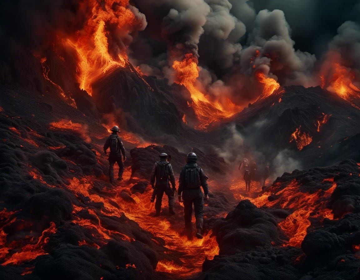 Cinematic Firestorm Digital Matte Painting