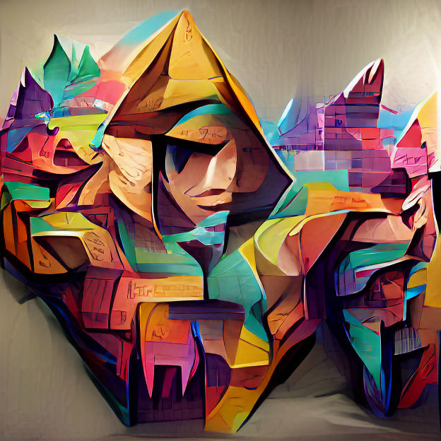 Abstract Low Poly Graffiti Artwork