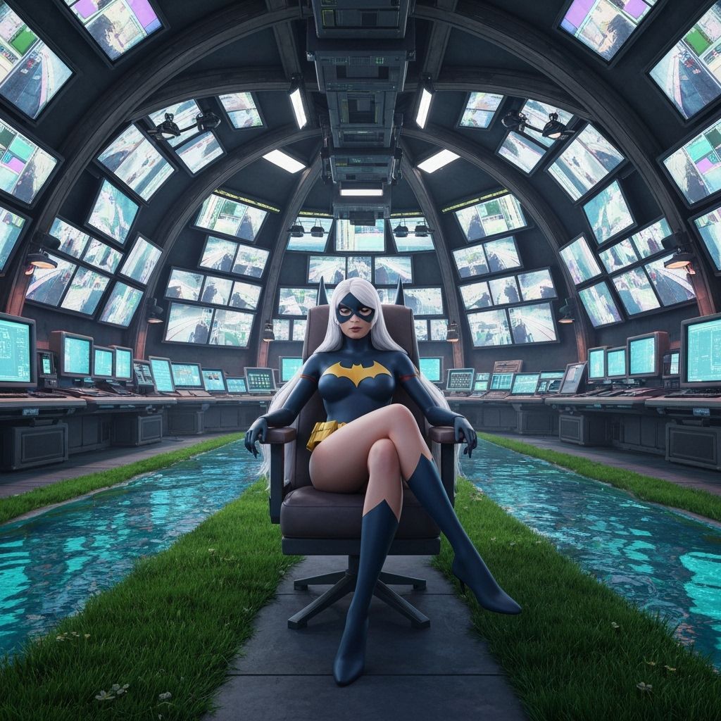 Hyperrealistic Batgirl Tippi in Butterfly Cave