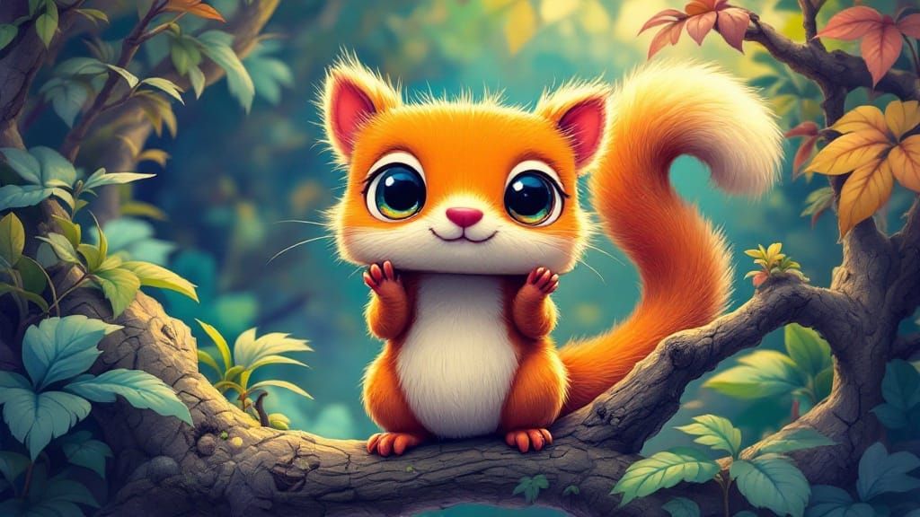 Squarreling Whimsy in Vibrant Nature