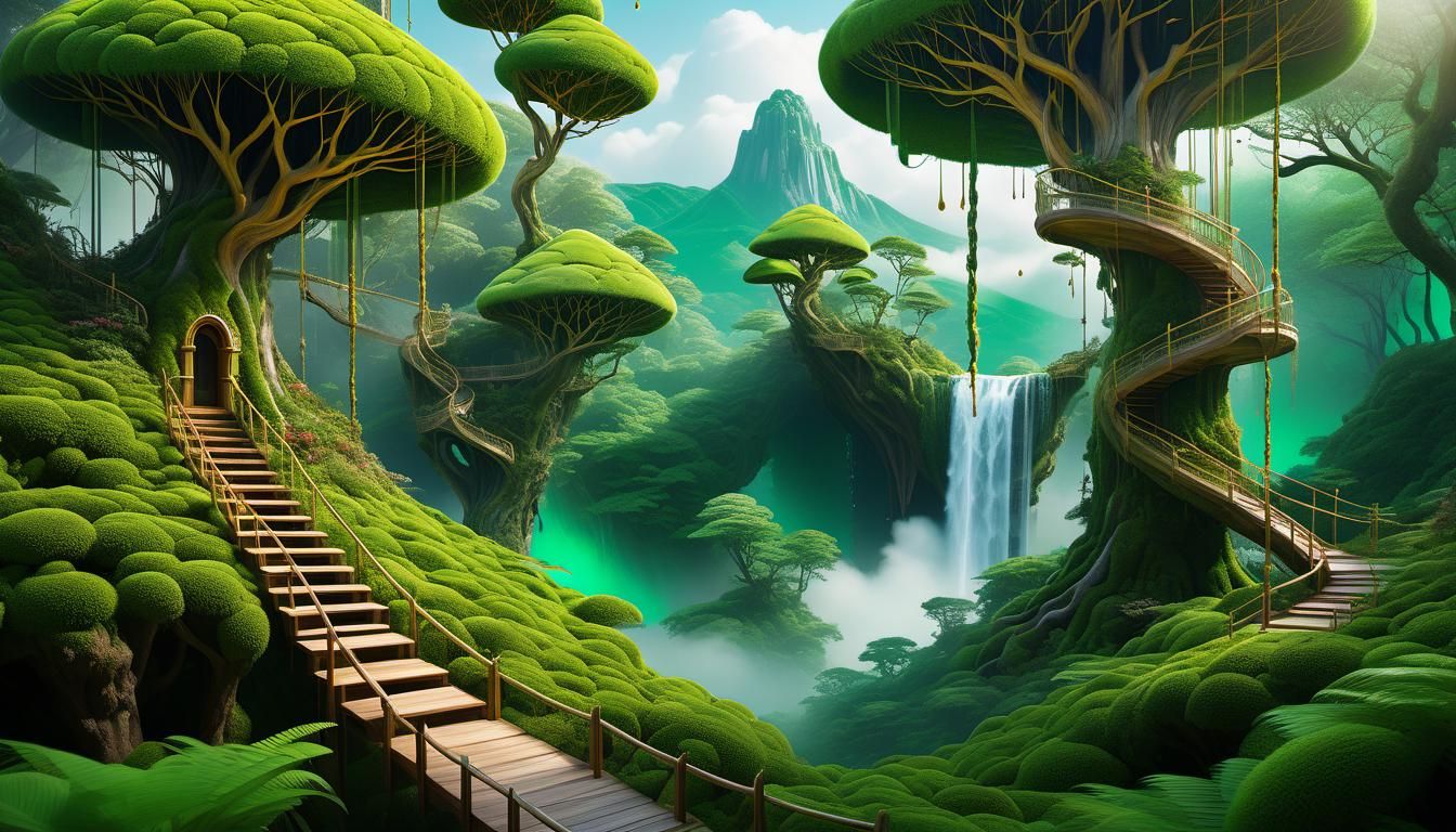 Kintsugi Mosses and Fairy Treehouses in Emerald Forest