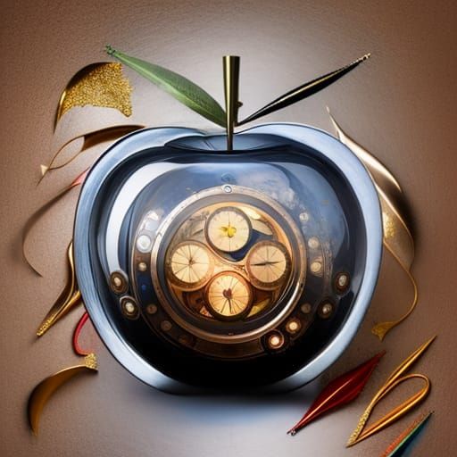 “Study - Steampunk Apple à la Surrealism #26”