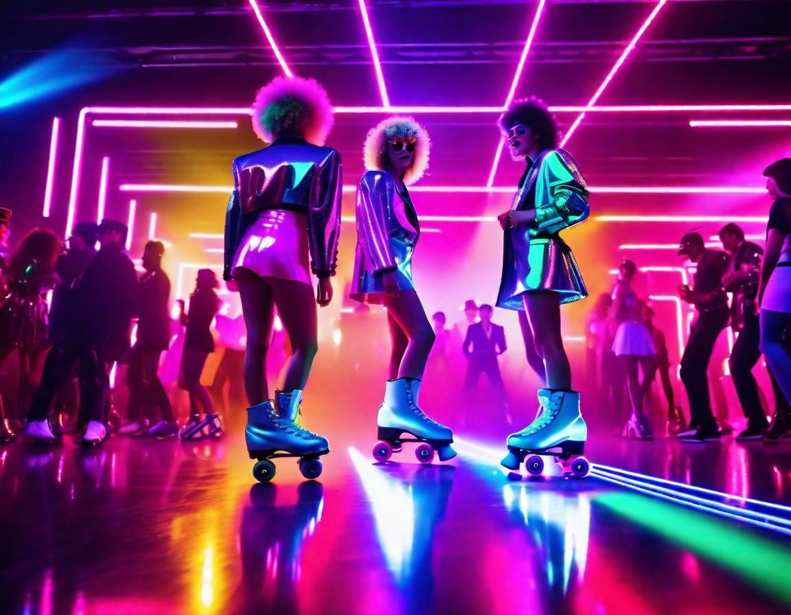 Funky 80s Roller Disco with Neon Lights