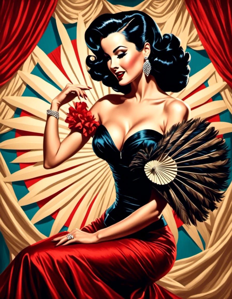 Dita von Teese with feather fan