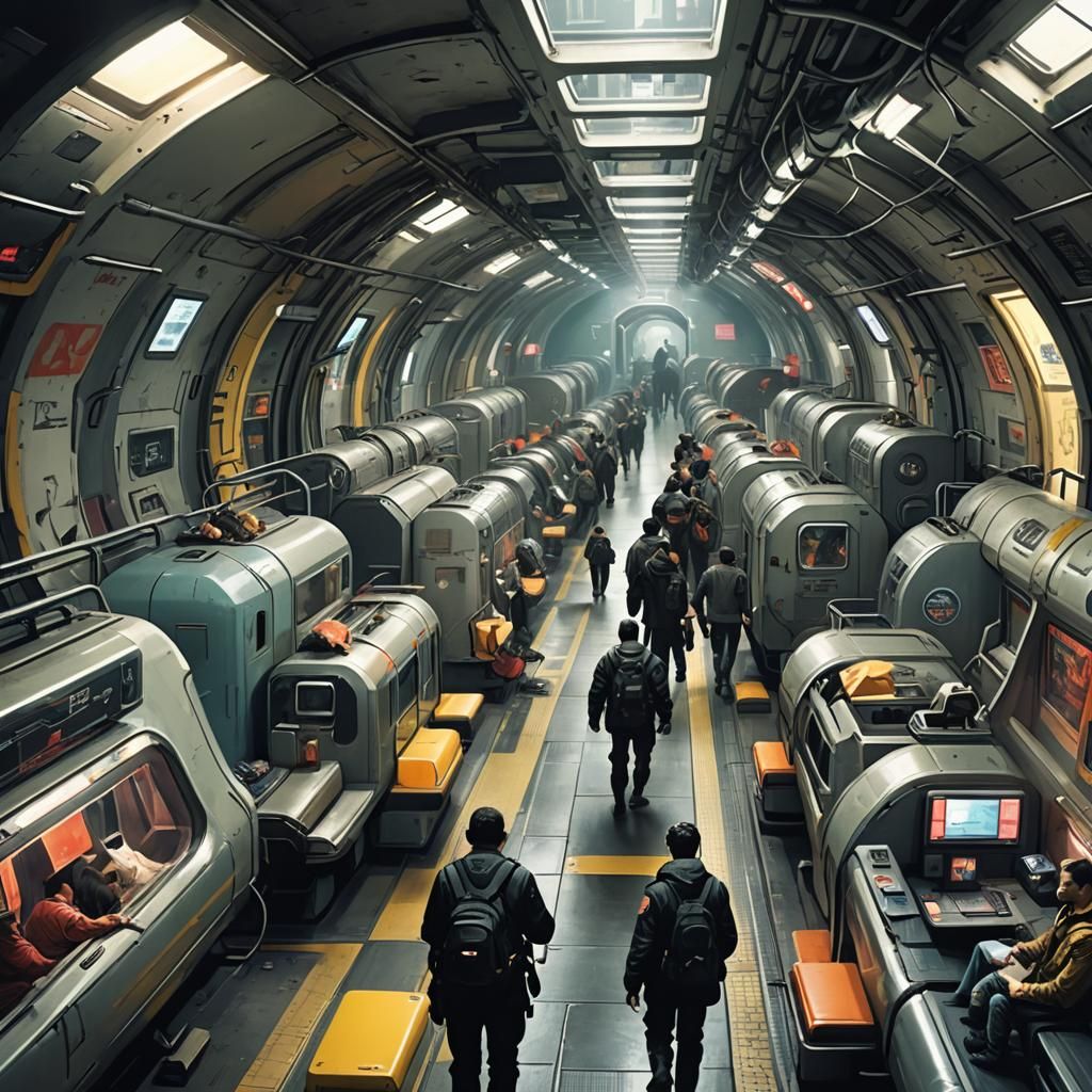 Ergonomic Cyberpunk City with Tube Transportation