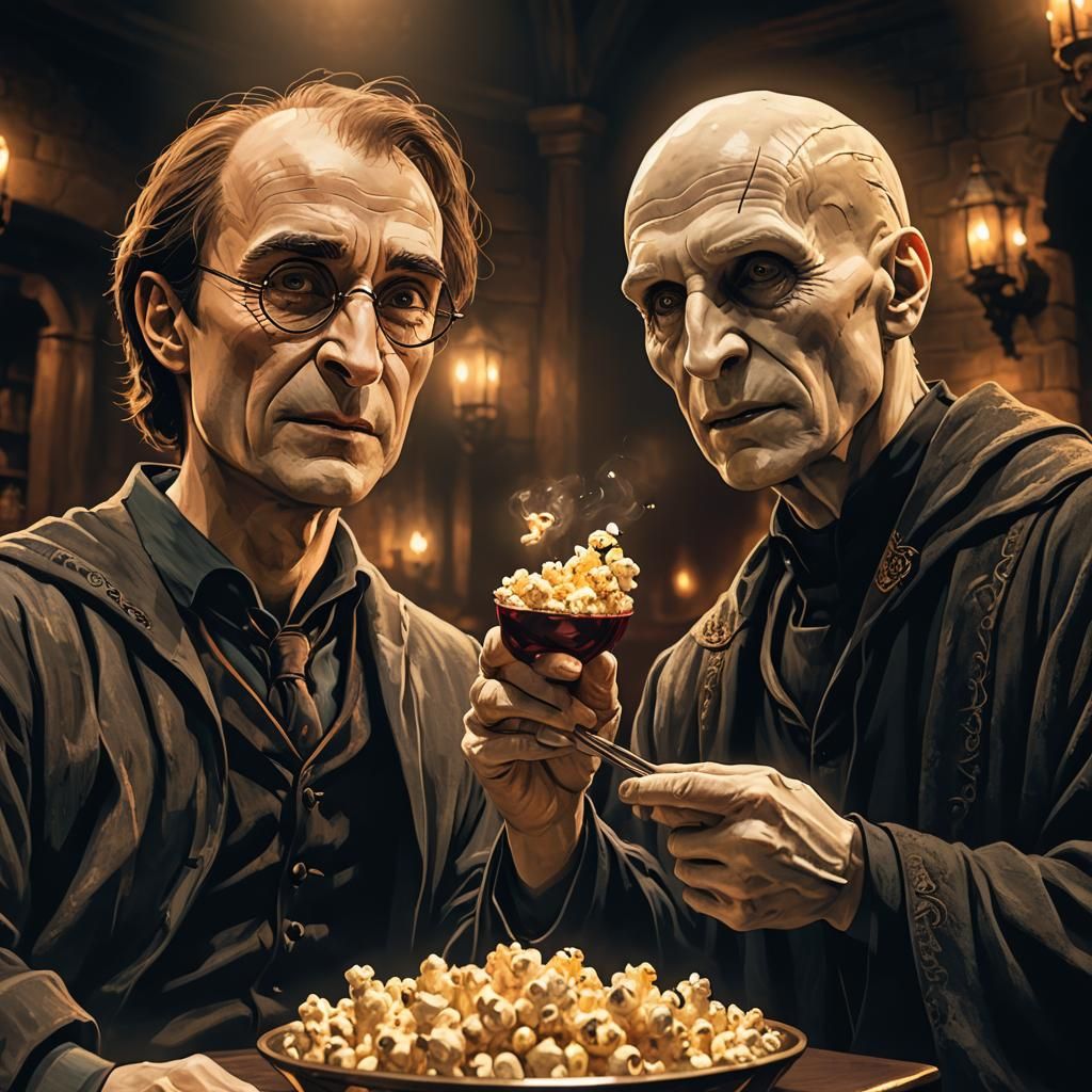 Harry Potter and Voldemort Watch a Movie