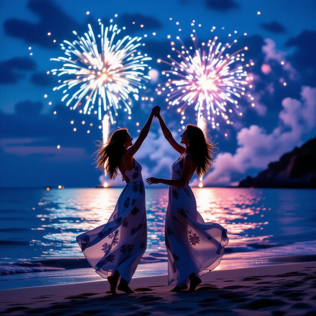 a beautiful dance in the moonlight, two friends, just me and...