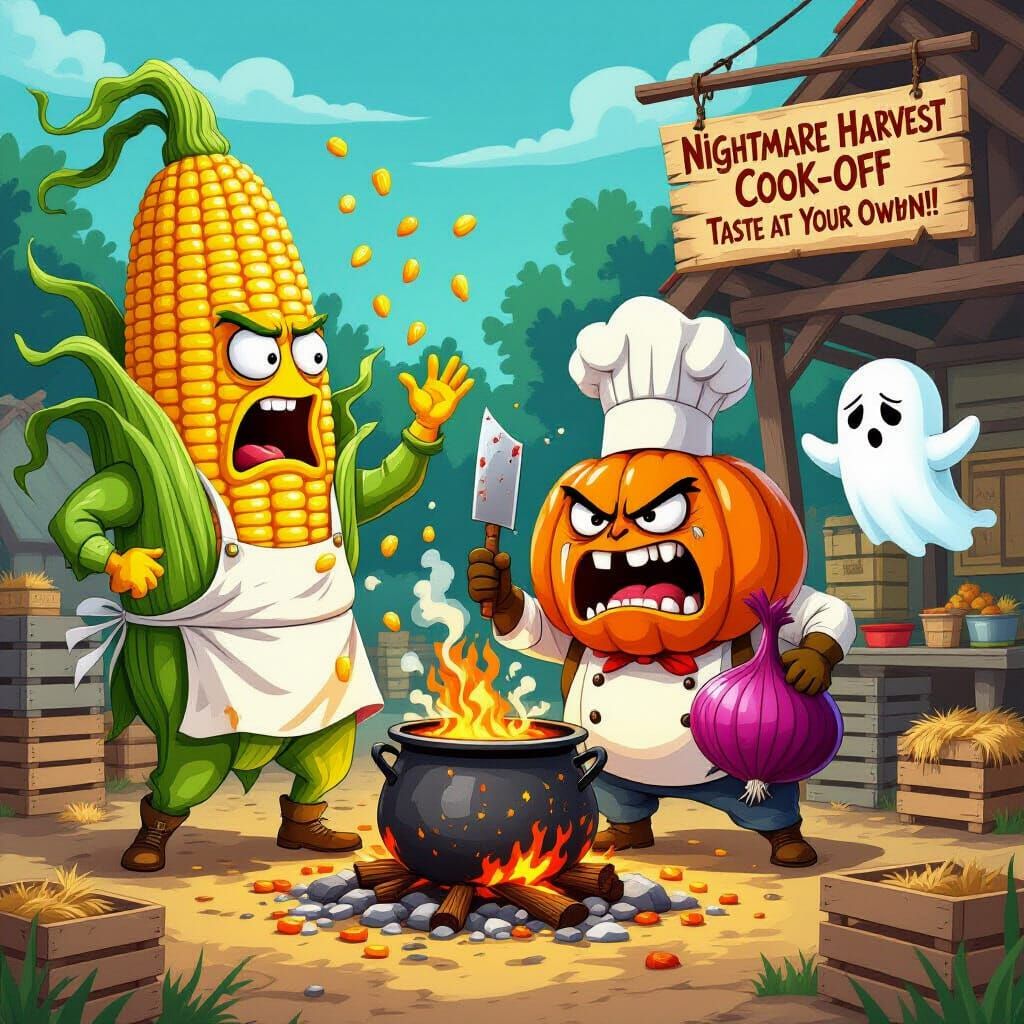 Nightmare Harvest Cooking Contest With Animated Vegetables