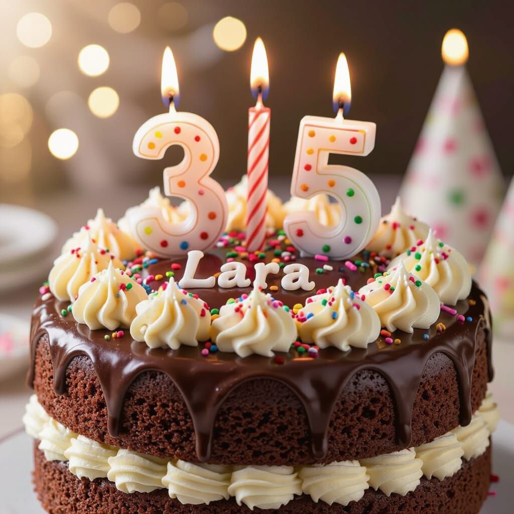 Decadent Chocolate Cake with Ninho Cream and 35th Birthday C...