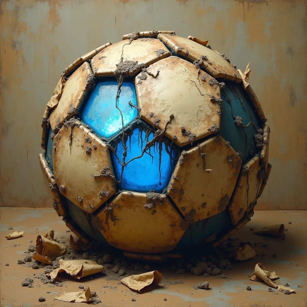 Filthy Soccer Ball Wrapped in Toilet Paper