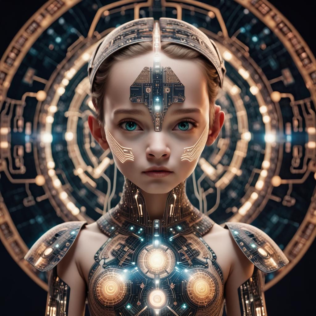 Representation of a humanoid child, symbol of universality a...