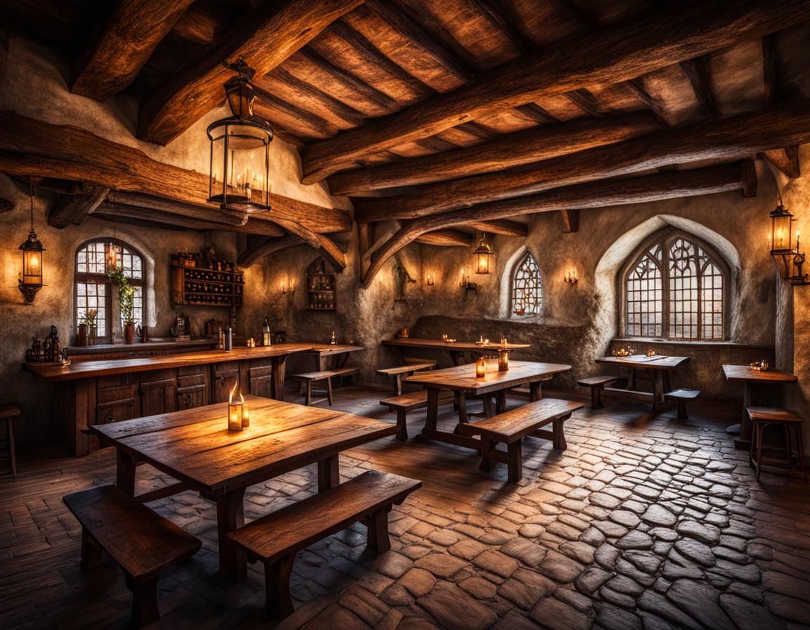 Fairy Tale Medieval Tavern Interior