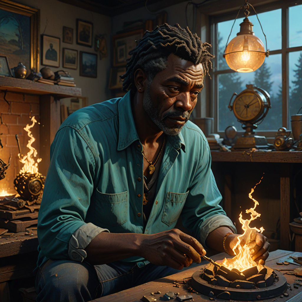 African American Artist Creates Mystical Sculpture in Vibran...