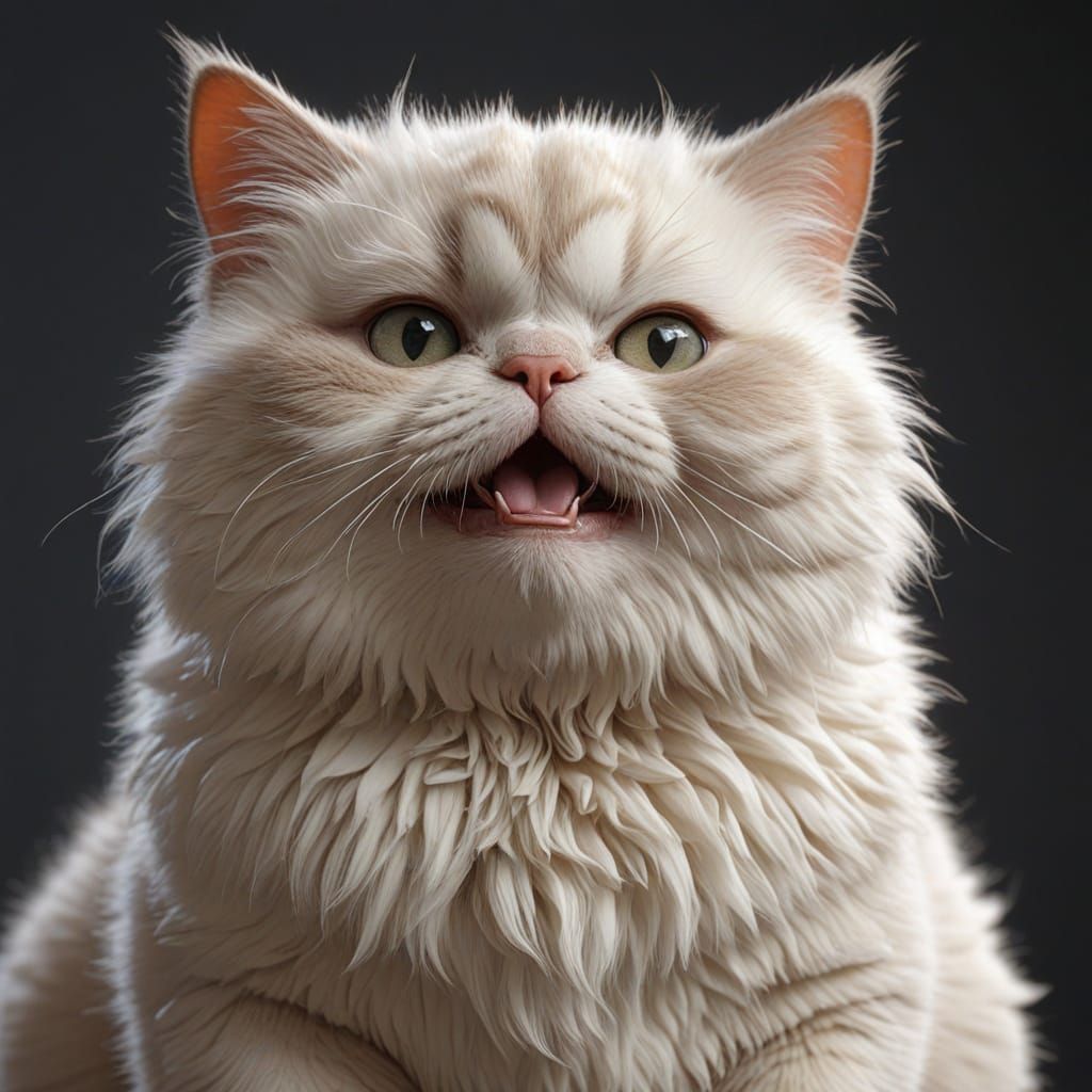 Chubby Cyberpunk Feline with a Sweet Disposition