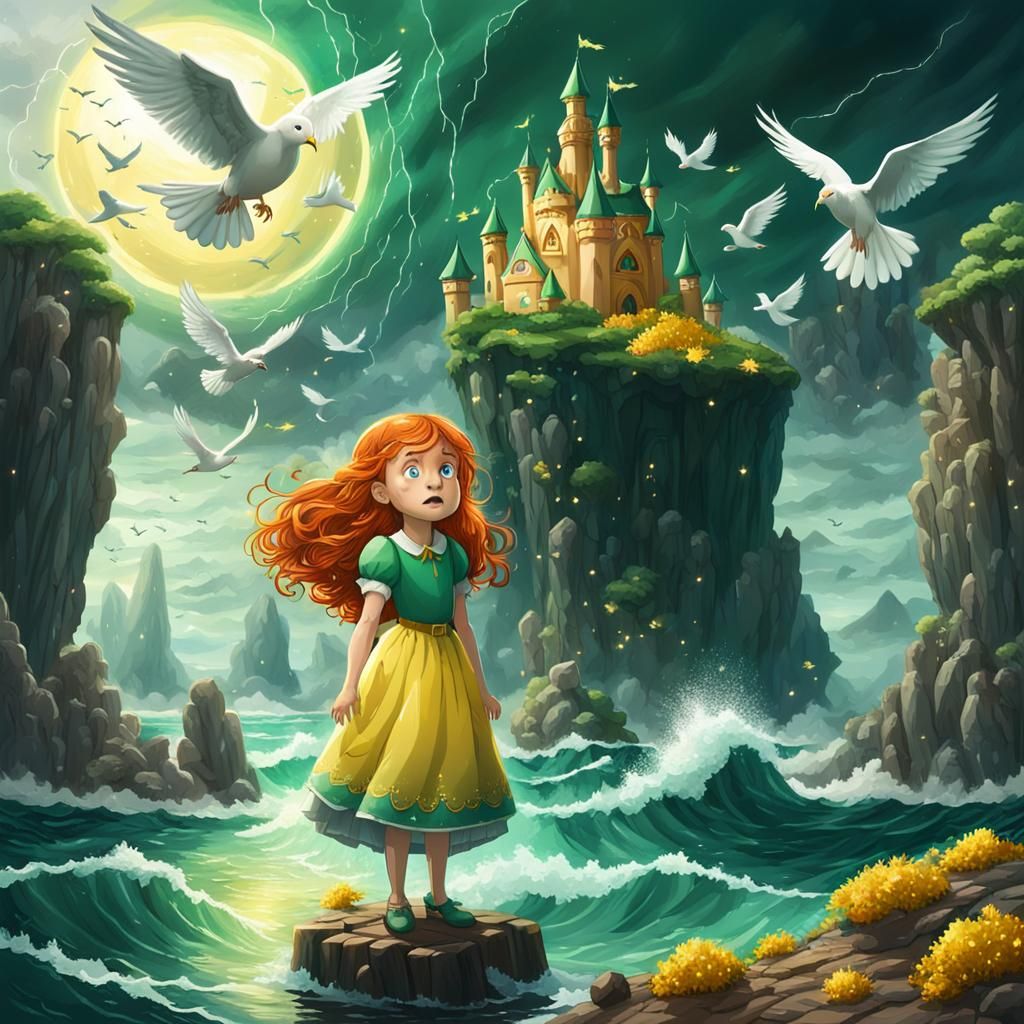 Crying Ginger Princess on Stormy Island