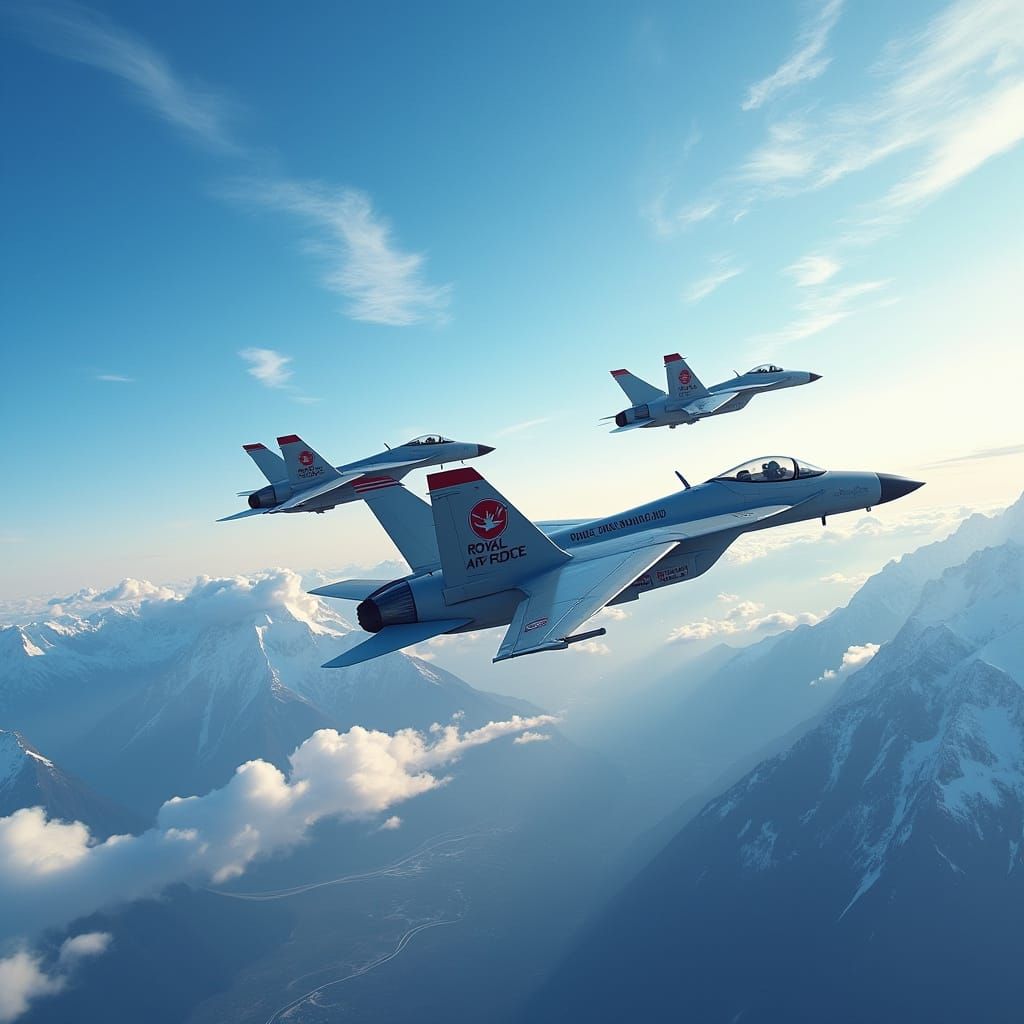 Futuristic Fighter Jets Soar Over the Canadian Rockies