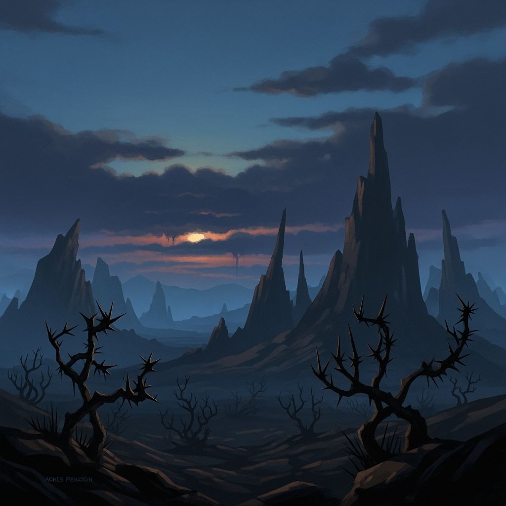 Grimdark Abstract Landscape in Pelton Style