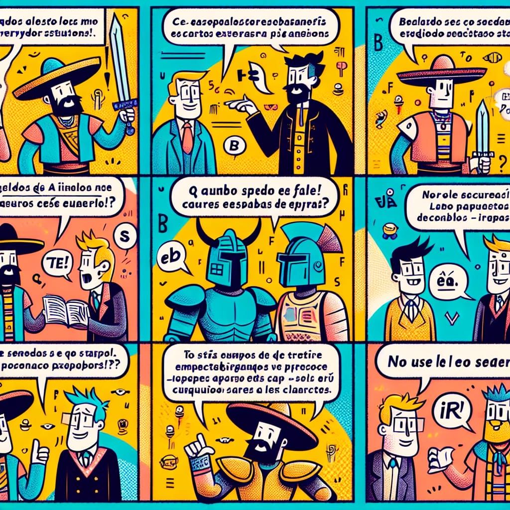 AI Comic Strip Explains Spanish Grammar Rules
