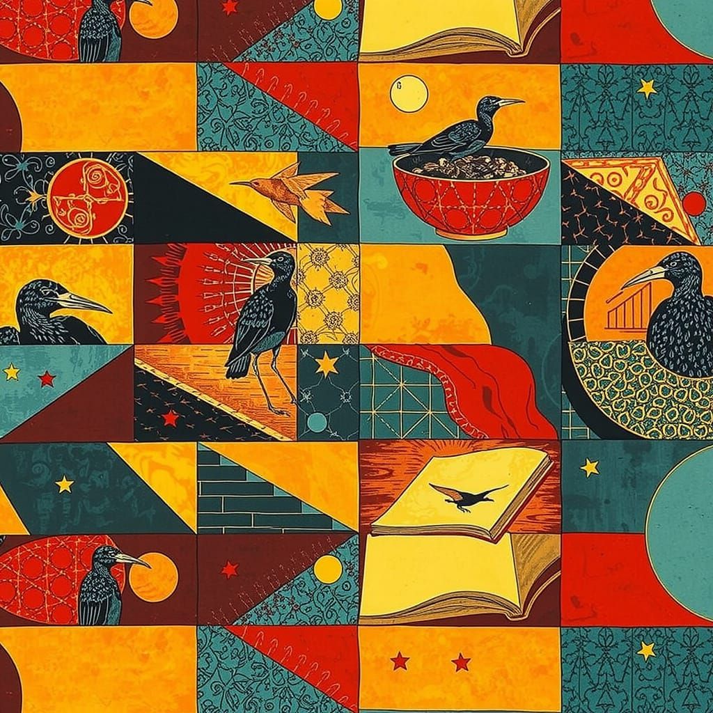 Mystical Hieronymous Bosch Landscape in Dark Medieval Style