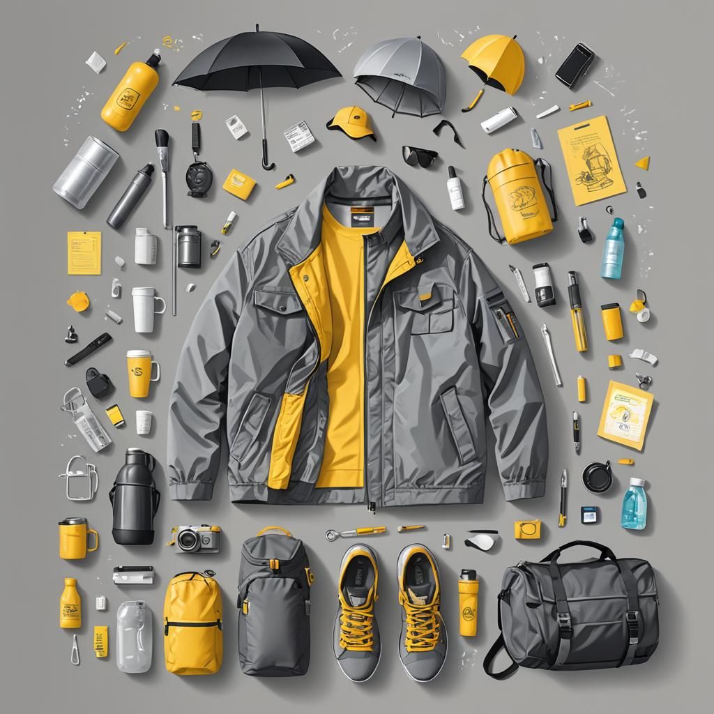 Vector Art of Merchandise Display with Vibrant Lines